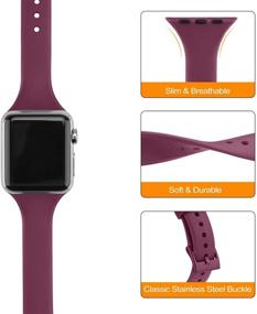 img 2 attached to 📱 [6 ПАР] Тонкие узкие ремешки совместимые с ремешками для Apple Watch 40 мм и 38 мм для женщин и мужчин, подходят для iWatch SE & серии 6 5 4 3 2 1.