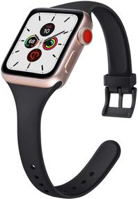 img 3 attached to 📱 [6 ПАР] Тонкие узкие ремешки совместимые с ремешками для Apple Watch 40 мм и 38 мм для женщин и мужчин, подходят для iWatch SE & серии 6 5 4 3 2 1.