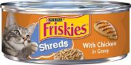 🐱 top-rated purina friskies gravy wet cat food - premium shreds with chicken - 24 cans (5.5 oz each) logo