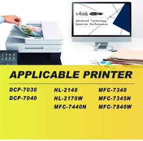 img 1 attached to 🖨️ V4INK Compatible Toner Cartridge Replacement for Brother TN360 TN330 - 4 Pack Black Toner for Brother DCP-7040 DCP-7030 MFC-7840W HL-2140 MFC-7340 Brother MFC-7440N HL-2170W HL-2150N Printer