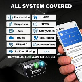 img 3 attached to 🔧 SmartDiag Mini OBD2 Bluetooth Scanner: Полносистемный автомобильный считыватель кодов, 15 функций сброса сервиса, диагностический инструмент для проверки двигателя