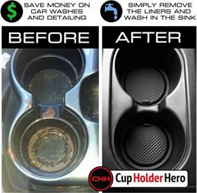 img 1 attached to 🔲 Premium Custom Interior Non-Slip CupHolderHero for Toyota Corolla Accessories 2020-2022 - Anti Dust Cup Holder Inserts, Center Console Liner Mats, Door Pocket Liners 11-pc Set (Sedan) in Solid Black