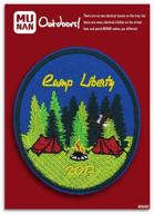 🏕️ embroidered camp liberty patch - iron on/sew on emblem applique logo