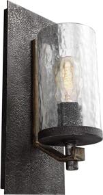 img 4 attached to 💡 Feiss WB1825DWK/SGM Angelo Glass Wall Sconce Lighting, Iron, 1-Light (6-Inch Width x 13-Inch Height) 60 Watts