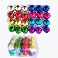 🎄 set of 24 mini glitter ball miniature rustic christmas tree ornaments – pack of 8 colors, 1.2-inch, small tree decorations logo