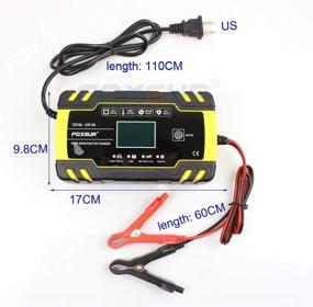 img 3 attached to 🔌 Автоматический умный зарядное устройство Foxsur для батареи: 12V/8A 24V/4A Импульсный восстановительный зарядное устройство с ЖК-дисплеем, режимом зарядки прикосновения пальцем, автоматическим обнаружением напряжения - идеально подходит для мотоцикла, автомобиля, морского судна, грузовика, яхты, газонокосилки.