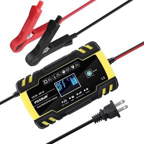 img 4 attached to 🔌 Автоматический умный зарядное устройство Foxsur для батареи: 12V/8A 24V/4A Импульсный восстановительный зарядное устройство с ЖК-дисплеем, режимом зарядки прикосновения пальцем, автоматическим обнаружением напряжения - идеально подходит для мотоцикла, автомобиля, морского судна, грузовика, яхты, газонокосилки.