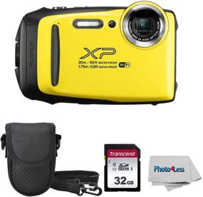 img 4 attached to 📷 Жёлтая цифровая камера Fujifilm XP140 в комплекте: 32 гб SD-карта, чехол и салфетка (Renewed) - Захвати каждое приключение!
