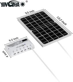 img 1 attached to 🌞 YINGHAO Solar Light Indoor Home with Switches: Powerful Solar Pendant Lighting System for Shed, Barn, Garden, Camping – 12W Solar Panel, 4 Hanging LED Bulbs, Cell Phone Charger, 6000mAh Battery