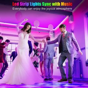 img 3 attached to 🎵 APP Controlled Music Sync LED Light Strips for Bedroom - Keepsmile 50ft LED Strip Lights with Remote for Room Home Decoration, Color Changing LED Lights