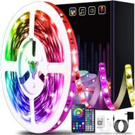 🎵 app controlled music sync led light strips for bedroom - keepsmile 50ft led strip lights with remote for room home decoration, color changing led lights логотип