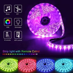 img 1 attached to 🎵 APP Controlled Music Sync LED Light Strips for Bedroom - Keepsmile 50ft LED Strip Lights with Remote for Room Home Decoration, Color Changing LED Lights