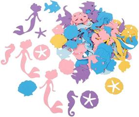 img 2 attached to 🐠 100-Piece Underwater Theme Confetti: Sea Animal, Mermaid, Fish, and Seashell Table Decorations – Paper Scatters for Kid's Birthday