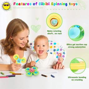 img 3 attached to Suction Spinner Toys: A Stimulating Sensory Experience for Toddlers and Babies | Spinning Rattle Bath Toys for Infants 6-18 Months | Perfect Learning Gift for Boys and Girls Ages 1-3 | 3pcs Color Box Included