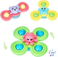 suction spinner toys: a stimulating sensory experience for toddlers and babies | spinning rattle bath toys for infants 6-18 months | perfect learning gift for boys and girls ages 1-3 | 3pcs color box included logo