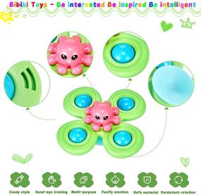 img 2 attached to Suction Spinner Toys: A Stimulating Sensory Experience for Toddlers and Babies | Spinning Rattle Bath Toys for Infants 6-18 Months | Perfect Learning Gift for Boys and Girls Ages 1-3 | 3pcs Color Box Included