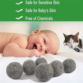 img 3 attached to 11-Pack Organic Wool Dryer Balls for Laundry - Reduce Drying Time, Wrinkles, and Chemicals | Hypoallergenic, Baby Safe, Unscented | Eco-friendly Alternative to Plastic Softeners