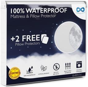 img 4 attached to 🛏️ Waterproof Queen Size Mattress Protector with Extra Pillow Protectors by Everlasting Comfort