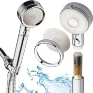 💦 laserjet high pressure luxury handheld shower head: dual water filters, on-off pause switch, 72-inch stainless steel hose & bracket – easy cleaning, all-chrome logo