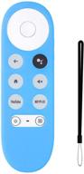 🔵 rean glow blue remote case for chromecast with google tv 2020 - silicone cover sleeve with lanyard - google2020-case-gbl replacement logo