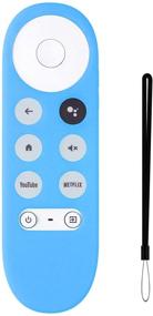 img 4 attached to 🔵 REAN Glow Blue Remote Case for Chromecast with Google TV 2020 - Silicone Cover Sleeve with Lanyard - GooGLE2020-CASE-GBL Replacement