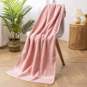 img 2 attached to 🛀 Lizling Luxury Bath Towels Set - 3 Pack, 100% Cotton Towel Set (Large Bath Towel, Hand Towel, Washcloth) - Ultra Soft & Highly Absorbent for Bathroom, Hotel, Spa, Beach, Gym - Light Gray-Pink