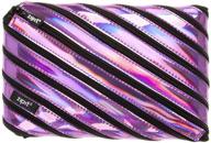 🖊️ стильный и вместительный zipit металлический большой пенал для девочек - вмещает 60 ручек - фиолетовый логотип