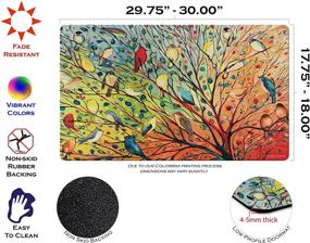 img 3 attached to 🌳 Toland Home Garden Tree Birds Decorative Floor Mat 18 x 30 Inch - Colorful Bird Branch Collage Doormat