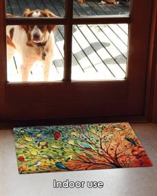 img 1 attached to 🌳 Toland Home Garden Tree Birds Decorative Floor Mat 18 x 30 Inch - Colorful Bird Branch Collage Doormat