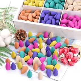 img 1 attached to 🌸 SUNTA 270pcs Backflow Incense Cones - 100% Natural Scents for Waterfall Incense Burner - Jasmine, Lavender, Rose, Sandalwood - Ideal for Meditation, Yoga, and Gifting