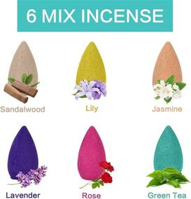 img 2 attached to 🌸 SUNTA 270pcs Backflow Incense Cones - 100% Natural Scents for Waterfall Incense Burner - Jasmine, Lavender, Rose, Sandalwood - Ideal for Meditation, Yoga, and Gifting