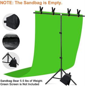 img 3 attached to 📸 Adjustable T-Shaped Portable Backdrop Support Stand Kit 39.3x78.7in/3x6.6ft with Sandbag, Carry Bag, and 4 Spring Clamps – Professional Photo Background Stand Support System for Photography and Video Studio