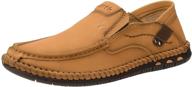 👞 camel crown flexible leather men's loafers - slip-on shoes logo