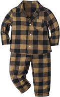 🎄 schbbbta kids plaid cotton pajamas: button down christmas pjs for boys and girls, ages 6 months - 14 years logo