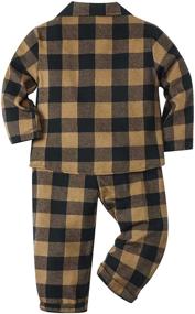 img 3 attached to 🎄 Schbbbta Kids Plaid Cotton Pajamas: Button Down Christmas PJs for Boys and Girls, Ages 6 Months - 14 Years