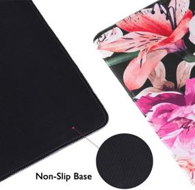 img 1 attached to iLeadon Large Gaming Mouse Pad, Non-Slip Rubber Base Computer Mouse Pad Premium-Textured & Waterproof Desk Pad, 35.1 x 15.75-inch 2.5mm Thick, Peony Flower Design