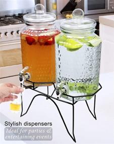 img 1 attached to 🍹 Stylish Hammered Double Beverage Dispenser: Quenching Thirsts in Style