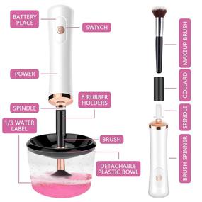 img 2 attached to 🧼 Cerbonny Electric Makeup Brush Cleaner and Dryer Machine - Deep Clean Brush Spinner for Makeup Brushes, with Bowl & 8 Sizes Rubber Collars, Wash and Dry in Seconds - Perfect Cosmetic Automatic Brush Spinner for Optimal Cleaning