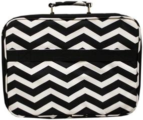 img 1 attached to 💼 Black and White Chevron 17-Inch Laptop Computer Case for World Travelers