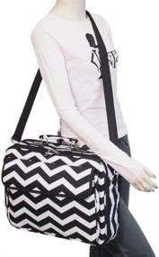 img 2 attached to 💼 Black and White Chevron 17-Inch Laptop Computer Case for World Travelers