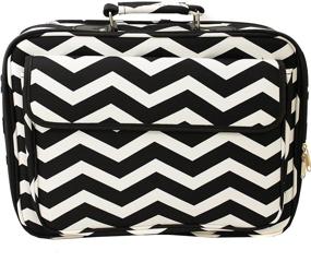 img 4 attached to 💼 Black and White Chevron 17-Inch Laptop Computer Case for World Travelers