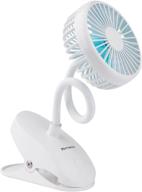 🌬️ anmaker mini stroller fan: portable clip-on cooling fan with usb charging - flexible, battery operated, 3 speeds - ideal for stroller, camping, bedside, beach (white) logo