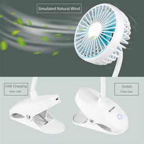 img 1 attached to 🌬️ Anmaker Mini Stroller Fan: Portable Clip-on Cooling Fan with USB Charging - Flexible, Battery Operated, 3 Speeds - Ideal for Stroller, Camping, Bedside, Beach (White)