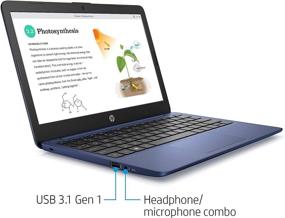 img 1 attached to 💻 HP Stream 11-ak0010nr Laptop: Intel Celeron, 4GB RAM, 32GB eMMC, Windows 10 S Mode + Office 365 - Royal Blue