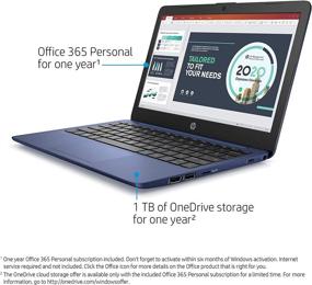 img 2 attached to 💻 HP Stream 11-ak0010nr Laptop: Intel Celeron, 4GB RAM, 32GB eMMC, Windows 10 S Mode + Office 365 - Royal Blue