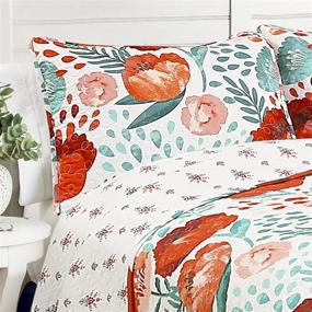 img 1 attached to 🌸 Lush Decor Poppy Garden 3 Piece Quilt Set: Full/Queen Size, Multicolored - A Stunning Addition to Your Bedroom