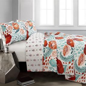 img 3 attached to 🌸 Lush Decor Poppy Garden 3 Piece Quilt Set: Full/Queen Size, Multicolored - A Stunning Addition to Your Bedroom