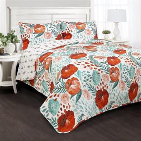 img 4 attached to 🌸 Lush Decor Poppy Garden 3 Piece Quilt Set: Full/Queen Size, Multicolored - A Stunning Addition to Your Bedroom