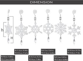 img 2 attached to ❄️ Pack of 6 Metal Hanging Snowflake Christmas Ornaments - 4 Inches Silver Snowflakes for Tree Decorations and Crafts