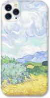 🌾 wheat field aesthetic: moodot iphone 11 case for women - soft matte finish, full hd art painting, durable & shockproof logo